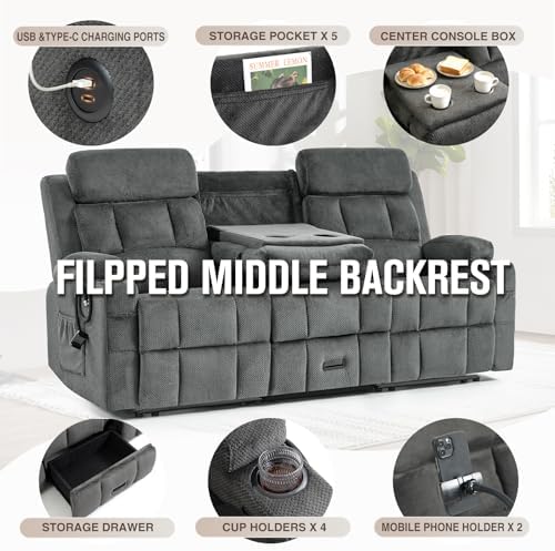 Manual Recliner Sofa Set Loveseat & 3-Seater - Image 5