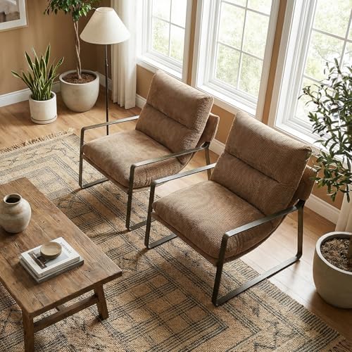 LukeAlon Modern Khaki Chenille Accent Armchair - Image 5