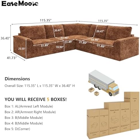 EASE MOOSE Boneless Couches for Living Room - Image 2