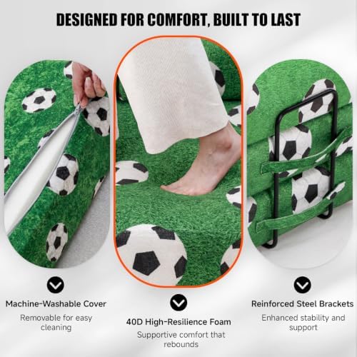 79" World Cup Soccer Sofa Bed, Foldable Sleeper Futon Floor Sofa - Image 6