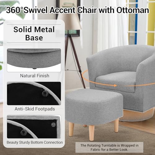 DAZONE Swivel Accent Chair Modern Barrel Chairs - Image 6