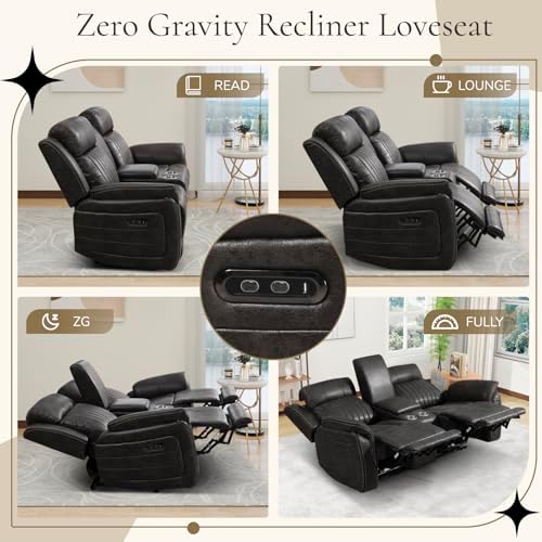 Power Reclining Sofa Set with Adjustable Headrest, Zero Gravity Electric - Image 2