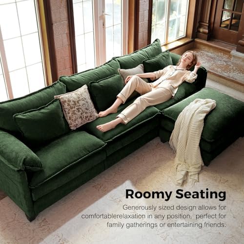 ELUCHANG 150" Oversized Modular Sectional Sofa, Comfy U Shaped Cloud Couch - Image 7