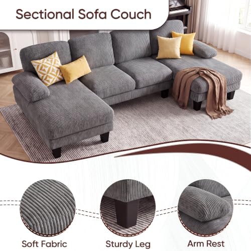 Furmax Sectional Couches for Living Room, Dark Grey - Image 5