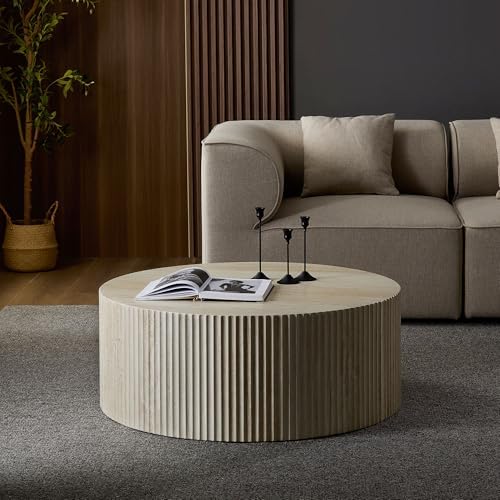 JUSTONE 35.4 Inch Round Coffee Table - Image 4