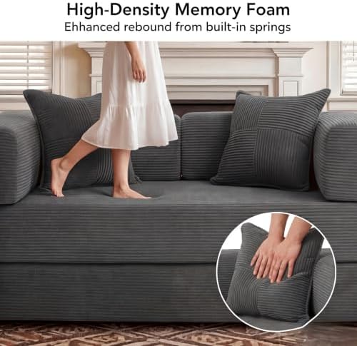 WEUP 5-in-1 Convertible Sofa Bed, Corduroy Floor Sofa Loveseat Sleeper - Image 6