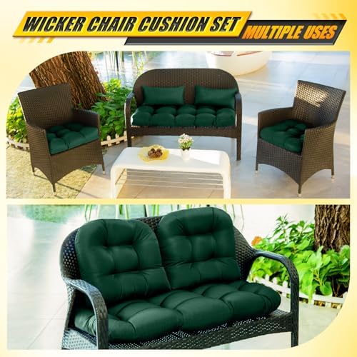MAGIC ELEPHANT Wicker Chair Cushions, Indoor Outdoor Memory Foam Wicker - Image 6