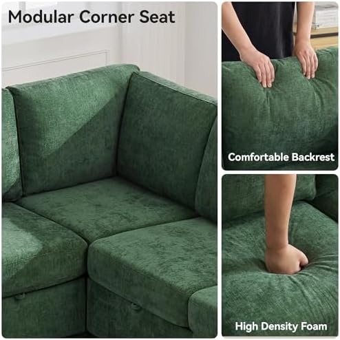 104'' U Shaped Modular Sofa, Sectional Couches - Image 4