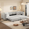 97.7" Velvet Pull-Out King Sleeper Sofa Bed by Unknown