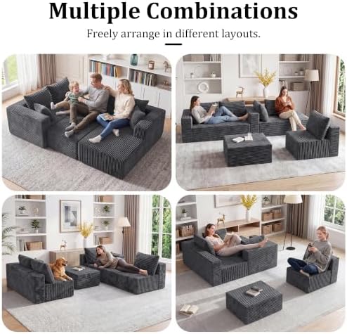 Boneless Couch U-Shaped Sectional Sofa - Image 3