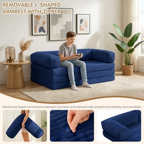 Convertible Sofa Bed Queen, 5-in-1 Boneless Couch - Image 4
