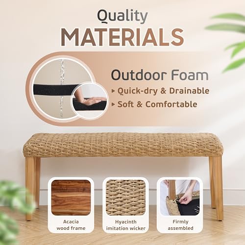 Outdoor Rattan Backless Bench - Image 5