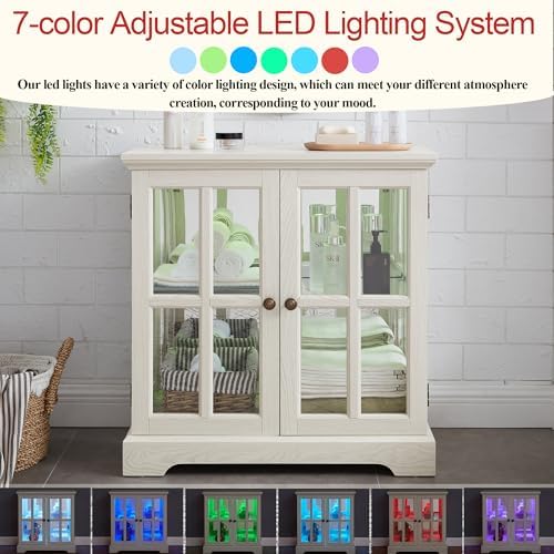 30" Glass Curio Display Storage Cabinet - Image 5