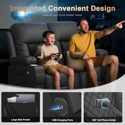 Loveseat Recliner Sofa, Home Theater Seating - Image 3