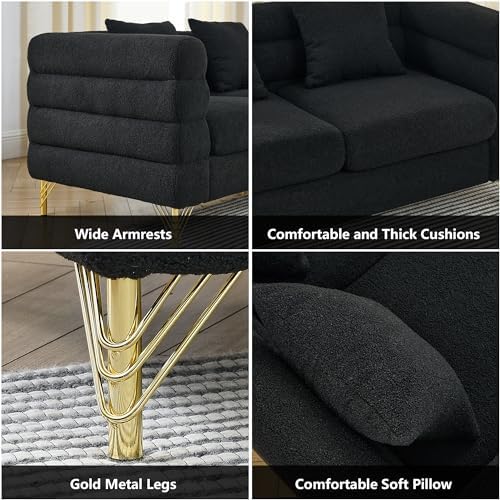 mikibama Modern Teddy Sectional Sofa, 81 Inch Oversized Sofa Couch, Luxury 3 - Image 4