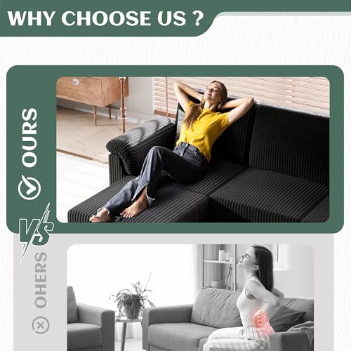Vongrasig Convertible Sectional Couches, 3 Seat L Shaped Couch Sofa - Image 7