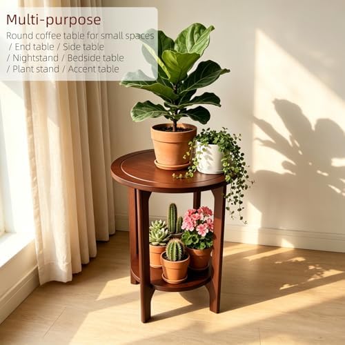 Solid Wood Round Side Table for Living Room - Image 6