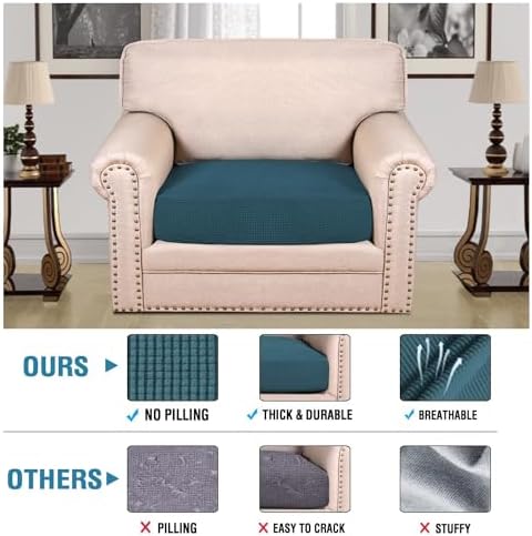 H.VERSAILTEX Super Stretch Individual Seat Cushion Covers Sofa Covers Couch - Image 2