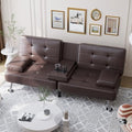 Shahoo Leather Convertible Futon Sofa Bed, Folding Sleeper Loveseat Couch by BuynowfromShahoo