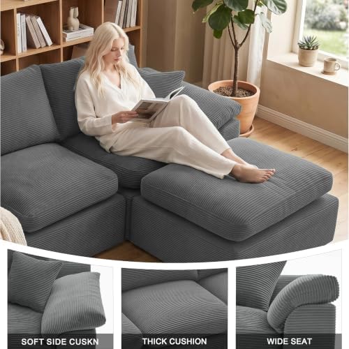 Cloud Sectional Couch, Boneless Couch Modular Sofa - Image 5