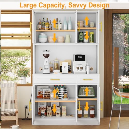 GAIOUS 71" Metal Kitchen Pantry Cabinet, Buffet Sideboard - Image 6