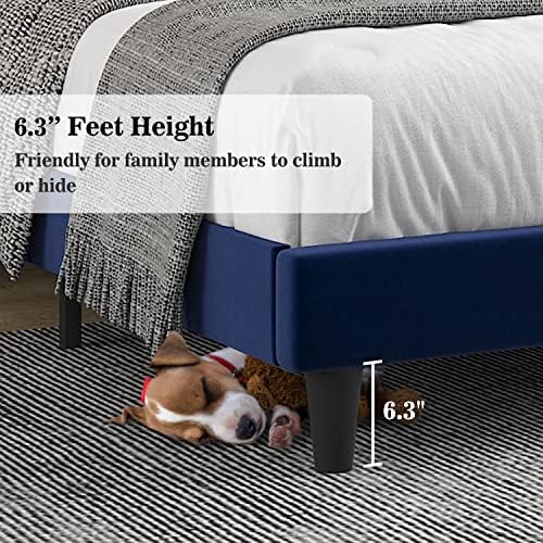 Allewie King Platform Bed Frame/Velvet Upholstered Bed Frame - Image 6