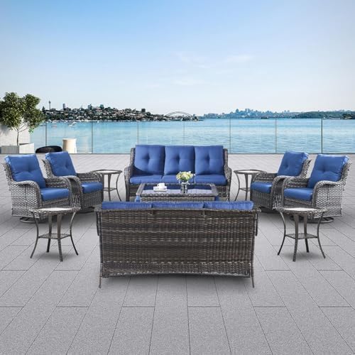Belord 13 Piece Wicker Patio Furniture Set, Outdoor Swivel Rocker Chairs Set of - Image 2