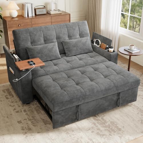 63" Convertible Sofa Bed Loveseat Sleeper Sofa by Unknown