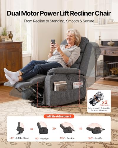 VEVOR Power Lift Recliner Chair, Dual Motor Lift Chair - Image 4