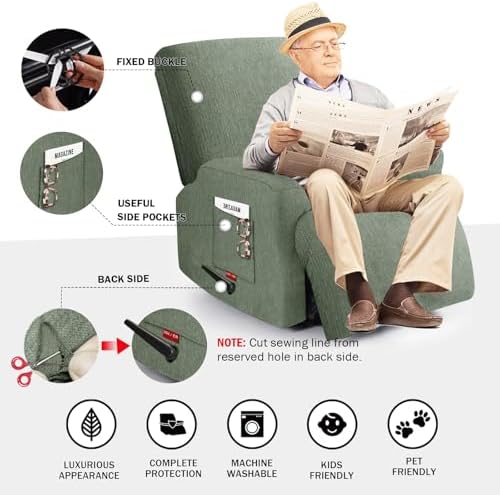 3 Pieces Stretch Recliner Chair Covers - Image 2