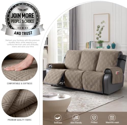 TAOCOCO 100% Waterproof Recliner Sofa Covers, Non Slip Split Couch Covers - Image 4