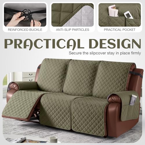 KinCam Waterproof Recliner Sofa Covers Washable, 3 Seater - Image 4