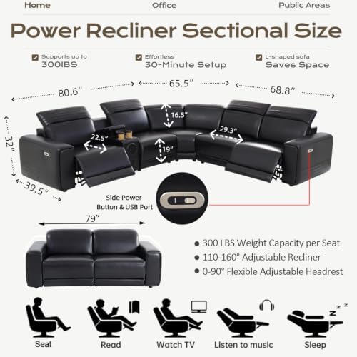 Power Reclining Sectional Sofa - Image 2