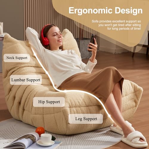 Hobestluk Big Bean Bag Chairs for Adults Fireside BeanBag Couch Togo Sofa - Image 5