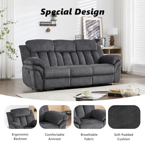 CANMOV Recliner Sofa Set, Manual Reclining Sofa - Image 4