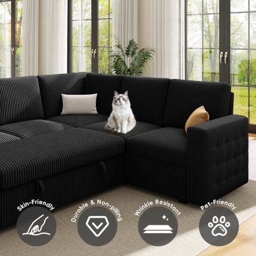 86" Sectional sleeper Sofa Bed, Pull Out Couch - Image 7