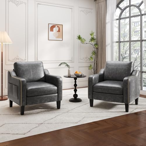 MALOL PU Leather Accent Chair Set of 2 - Image 7