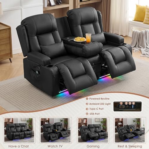 TUNYI Wall Hugger Loveseat Recliner Sofa - Image 3