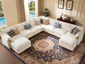 Ihanherry 139" Oversized V-Shaped Modular Sectional Couch, 9-Seater Cloud Sofa by iHanHerry