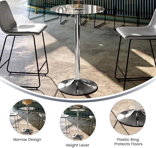 Flash Furniture 23.5 in Glass Adjustable Round Table - Image 5