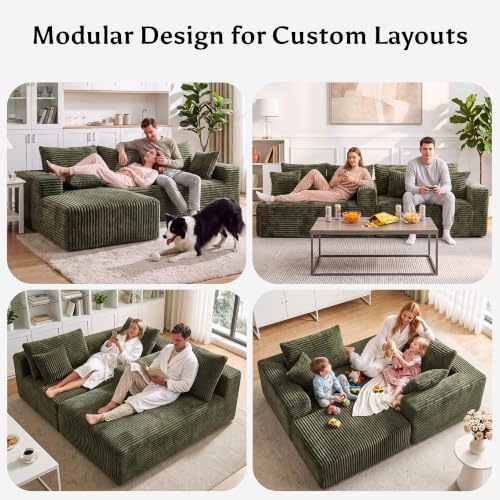 Boneless Couches for Living Room, L Shape Modular Sectional Sofa - Image 4
