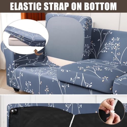 SearchI Stretch Sofa Cover Printed Couch Cover, Floral Pattern 3 Pieces - Image 5