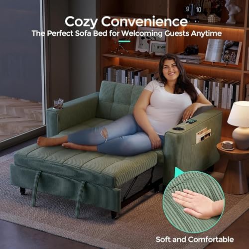 LINSY 54" Pull Out Couch with Charging Station - Image 7