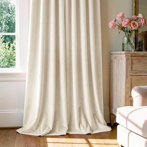 StangH Ivory White Velvet Curtains - Image 7
