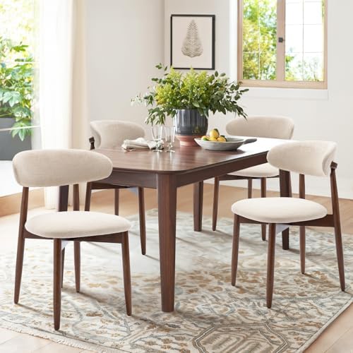 COLAMY Wooden Dining Chairs Set of 2, Upholstered Kitchen Side Chair - Image 4
