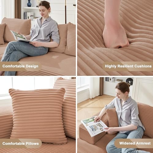 Mangodan 110” Boneless Couch, Cloud Sectional Sofa - Image 5