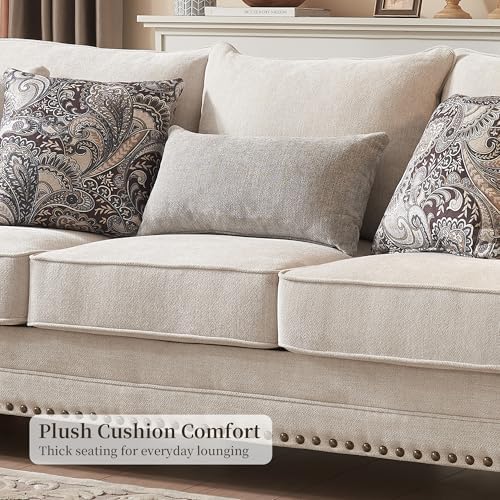 Modern Farmhouse Loveseat Sofa, Chenille Upholstery - Image 4