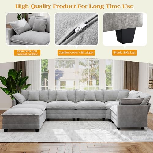 Hanherry Modular Sectional Sofa, Cloud Couch - Image 5