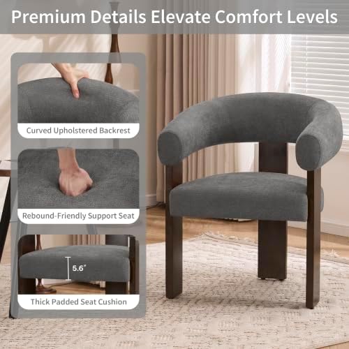 Modern Accent Chair, Barrel Armchair, U-Shaped Backrest - Image 3