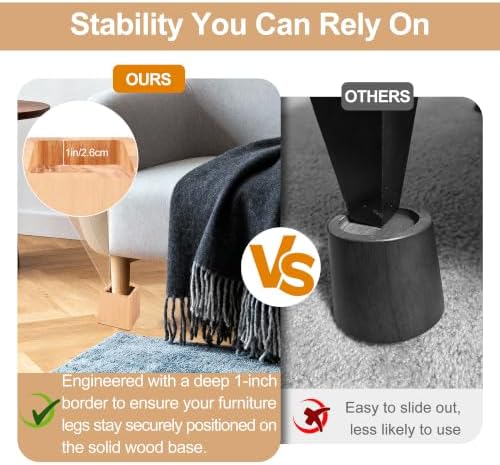Wooden Bed Risers 5 Inch Heavy Duty, Support 2500 lbs - Image 4